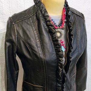 Ladies Vintage Faux Leather Jacket
